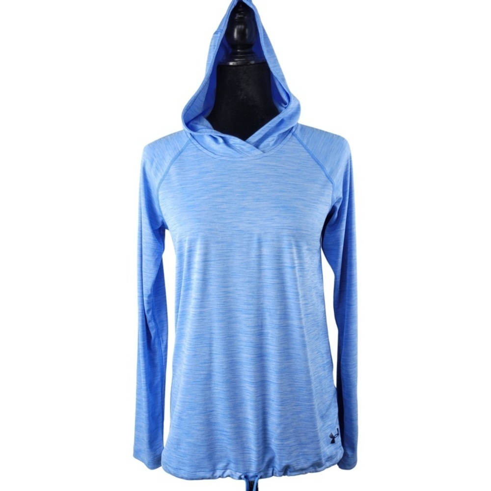 ✅ Under armour woman’s heat gear loose fit long sleeve hooded workout shirt XS